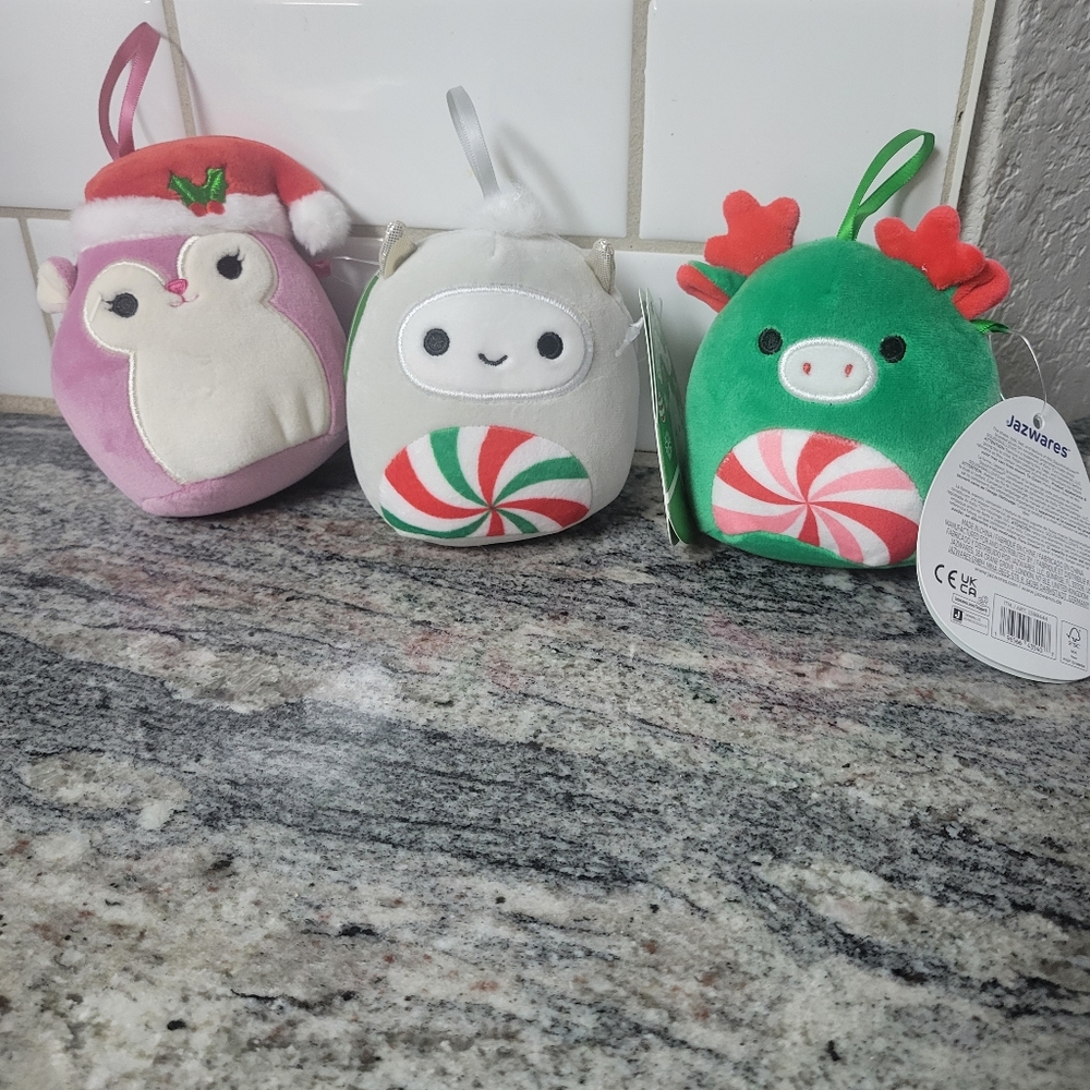 4 inch squishmallow ornaments. 3 for 1 price!